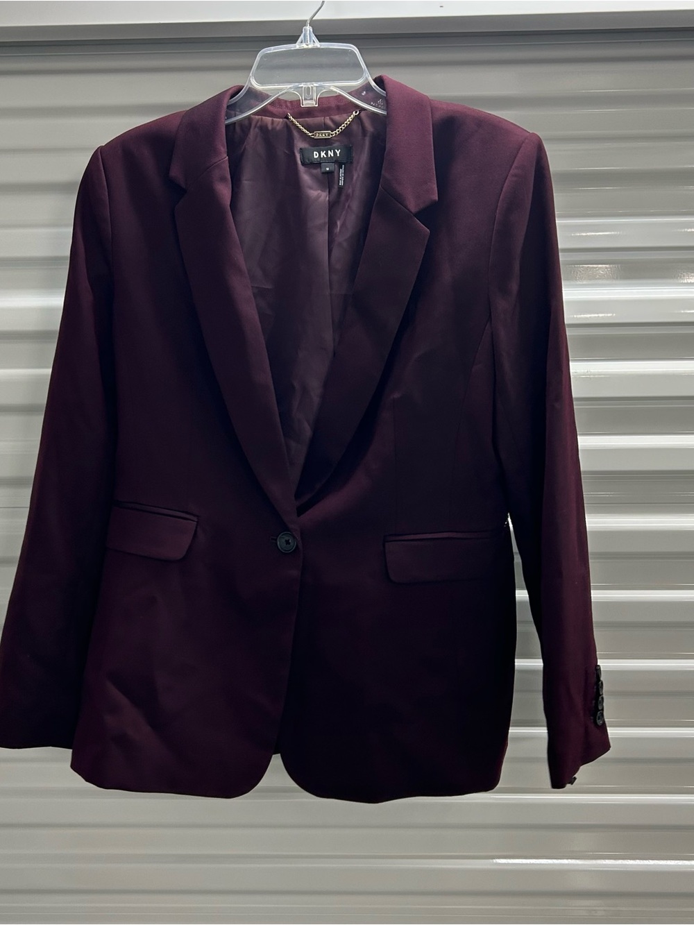 DKNY Burgundy Single-Button Blazer